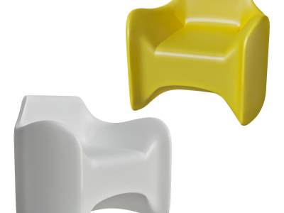 现代彩色单人椅