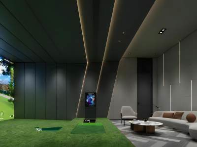 现代高尔夫球室包间