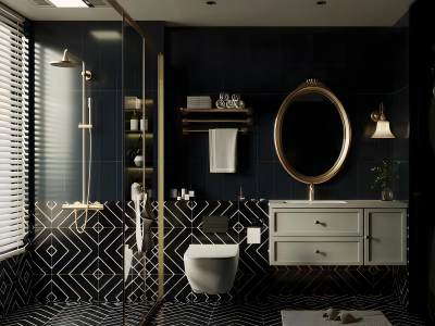 美式暗黑卫生间