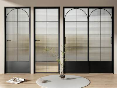 现代玻璃门组合