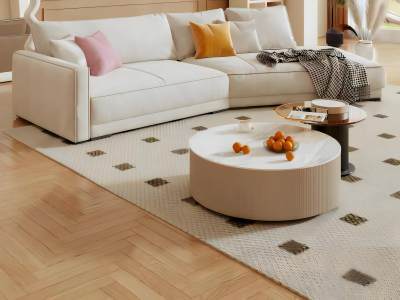 现代奶油风家居客厅模型