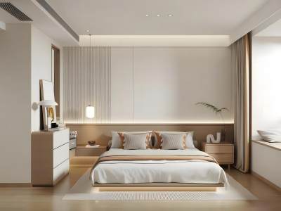 北欧原木风卧室