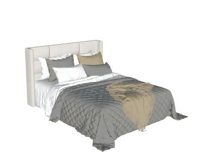 现代布艺双人床