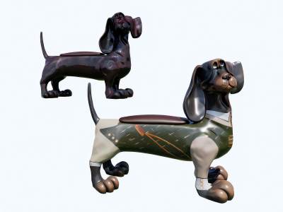 现代宠物狗雕塑