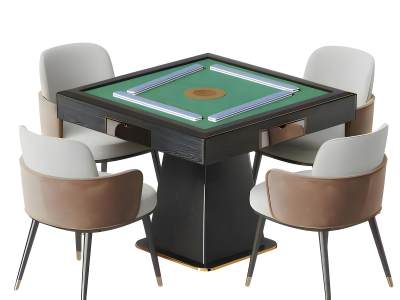 现代麻将桌椅组合