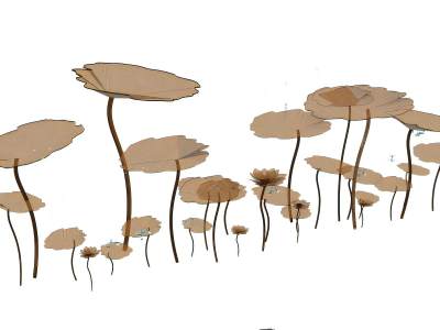 新中式荷叶铸铜雕塑