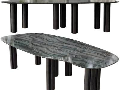 现代不规则大理石餐桌