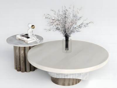 侘寂风子母圆几