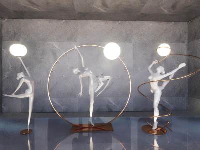 现代舞蹈人物雕塑