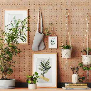 现代洞洞板置物架