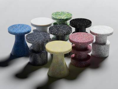 现代水磨石边几角几