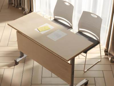 现代双人会议桌椅组合