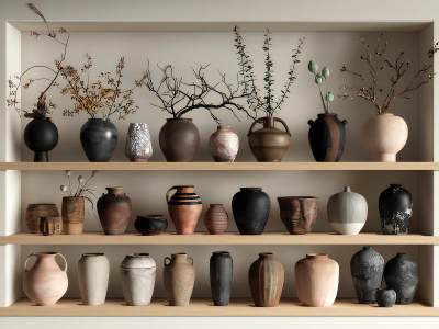 侘寂风中古风陶罐