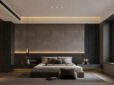 现代暗黑风卧室