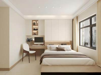 现代原木奶油风榻榻米卧室