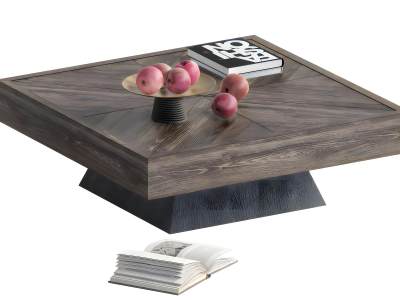 侘寂风实木茶几