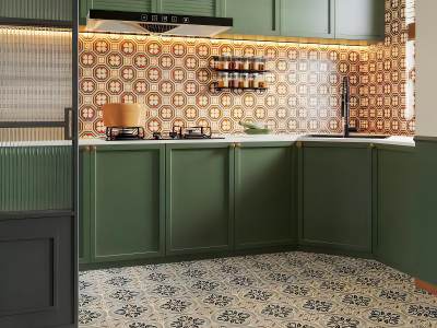 法式南洋复古封闭式厨房