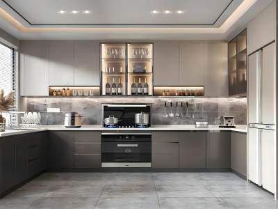 现代封闭式厨房