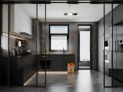 现代暗黑风厨房