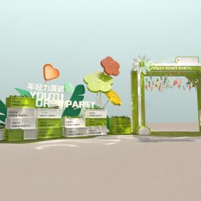 现代商业商场打卡绿色春夏季绿植美陈