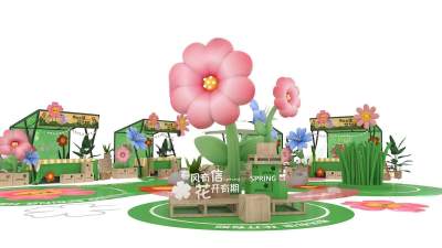 现代春夏市集摊位美陈