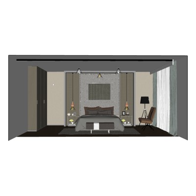 简欧卧室双人床组合