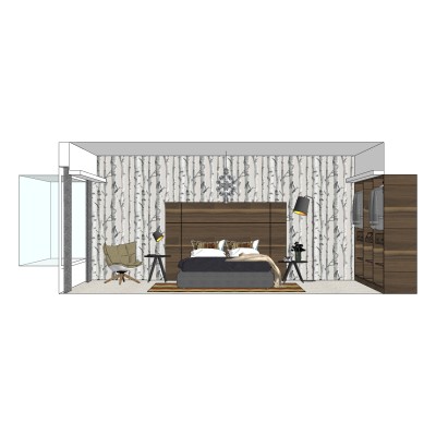 简欧卧室双人床组合