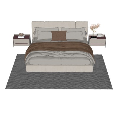 简欧卧室双人床组合