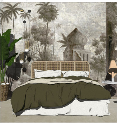 简欧卧室双人床组合