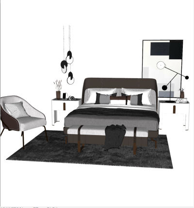 简欧卧室双人床组合