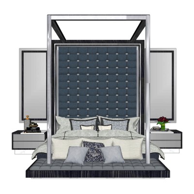 简欧卧室双人床组合