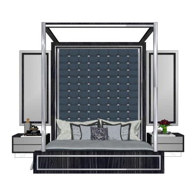 简欧卧室双人床组合