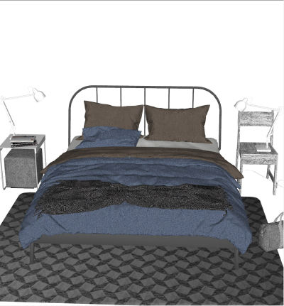 简欧卧室双人床组合