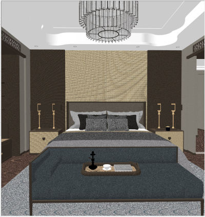 简欧卧室双人床组合