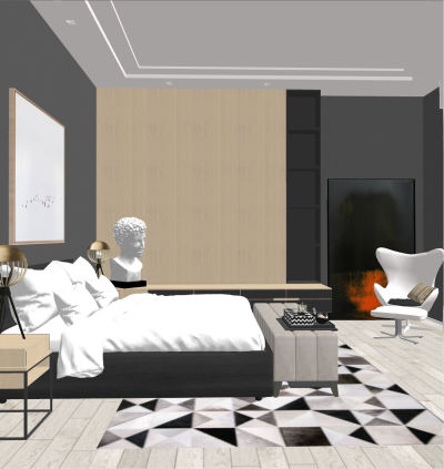 简欧卧室双人床组合