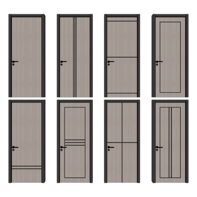 现代单开门房门，门把手