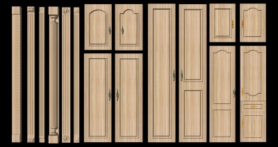 欧式实木柜门门板柱子组合