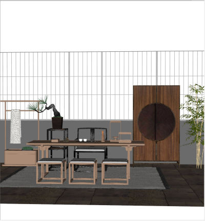 中式书桌椅组合