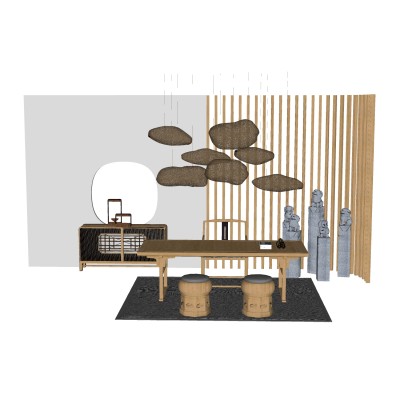 中式书桌椅组合