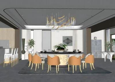 现代轻奢餐厅餐桌椅