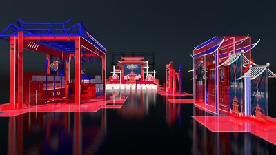 中式国潮风红色主题活动布景