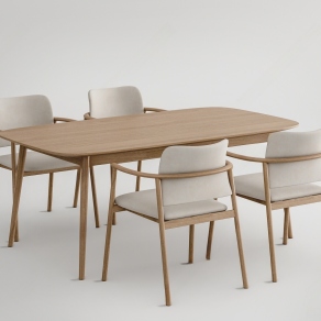 北欧原木餐桌椅