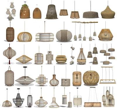 新中式竹编吊灯