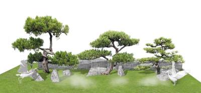 新中式风格景观树