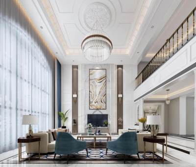 简欧复式别墅客厅