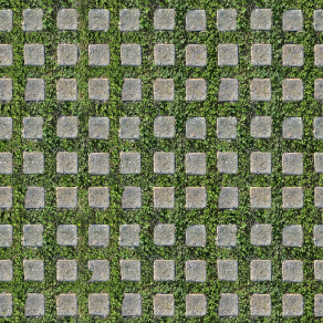 毛面自然石间隙植草