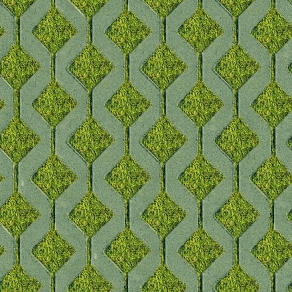 毛面自然石间隙植草