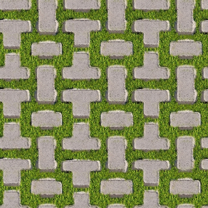 毛面自然石间隙植草