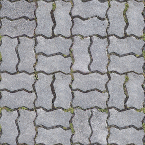 毛面自然石间隙植草