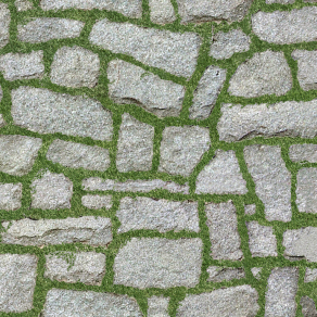 毛面自然石间隙植草